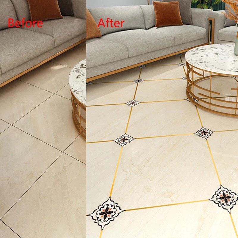 Bộ 18 Miếng Decal Hoa Văn Gạch Bông Nghệ Thuật 11×11 Cm Dán Tường Chống Thấm Nước,Chống Xước