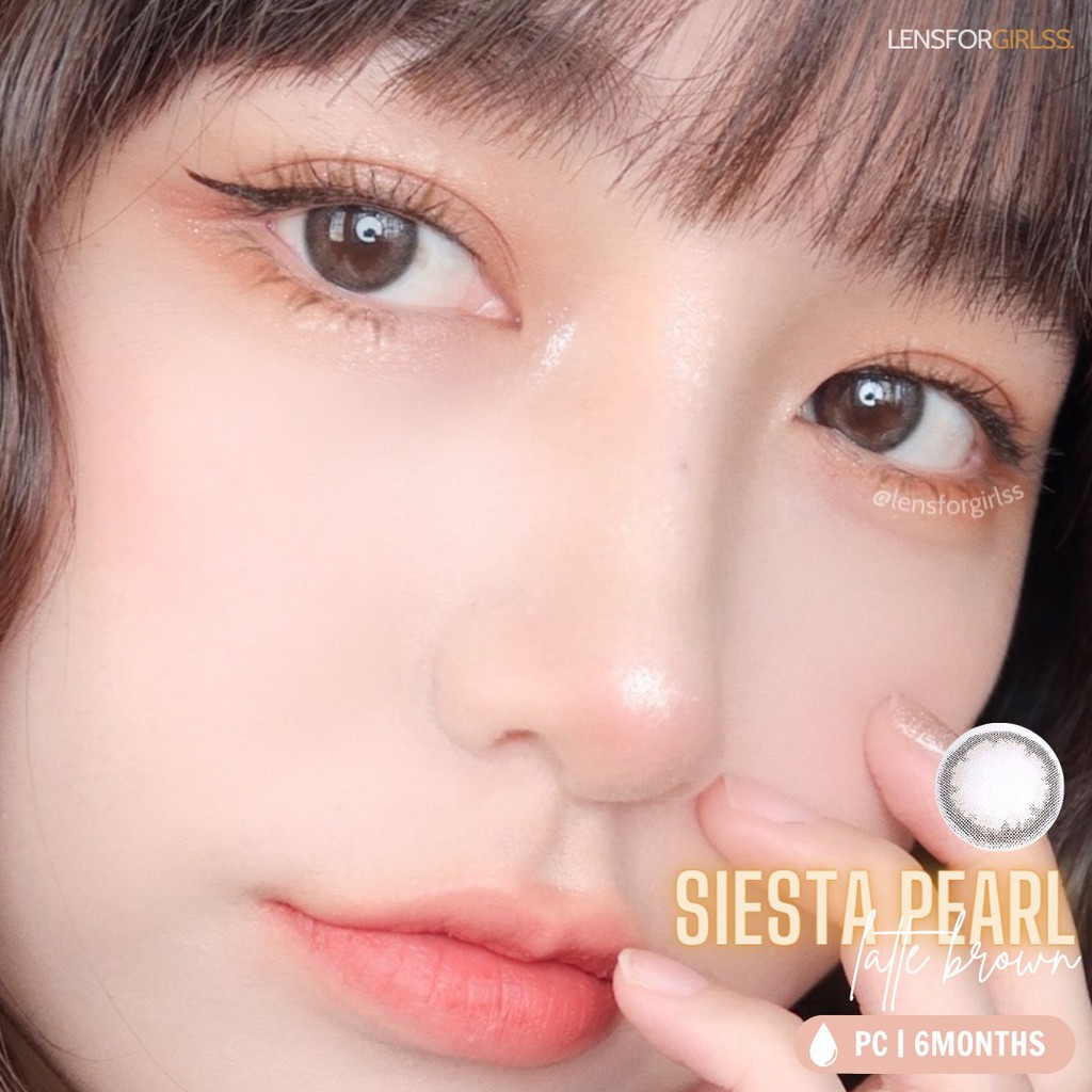 Kính áp tròng Siesta PEARL LATTE BROWN dành cho mắt nhạy cảm - Pc Hydrogel (Hsd 6 tháng)