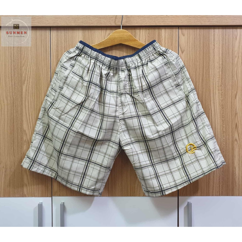 [HCM] Quần Đùi Thể Thao Nam Caro - Họa Tiết Lưng Thun Viền Chất Kaki Cotton Thoáng Mát Size Từ 50-85kg