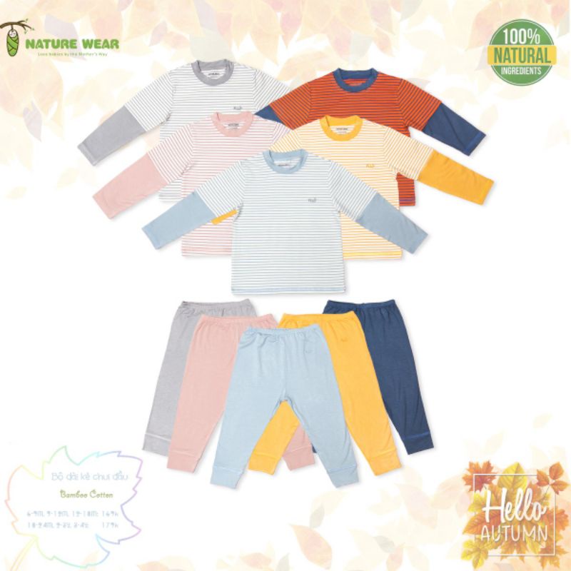 Nature wear - Bộ dài tay thu đông sợi tre cho bé 6-18kg