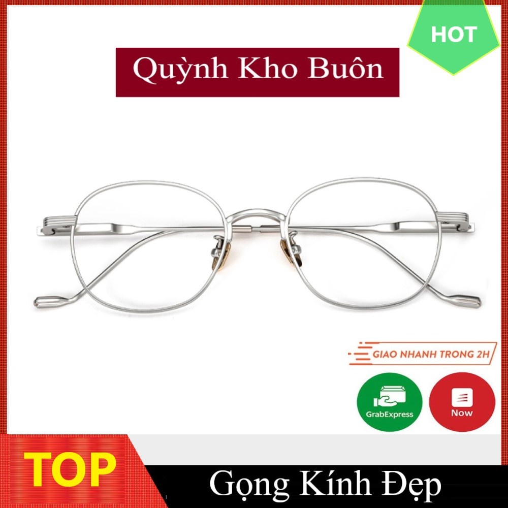 Gọng kính cận nam nữ Cao Cấp TOM 21 ,  mắt kính tròn gọng kính kim loại màu sắc thời trang 2056