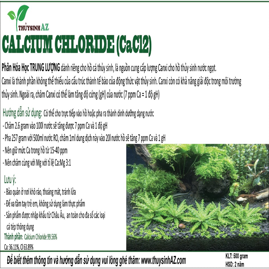 Phân hóa học CaCl2 CALCIUM CHLORIDE 500 gram