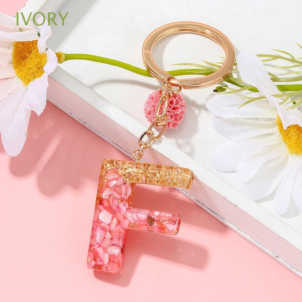 1 Móc Khóa 26 Chữ Cái Bằng Bông Nhung Màu Gradient Dễ Thương