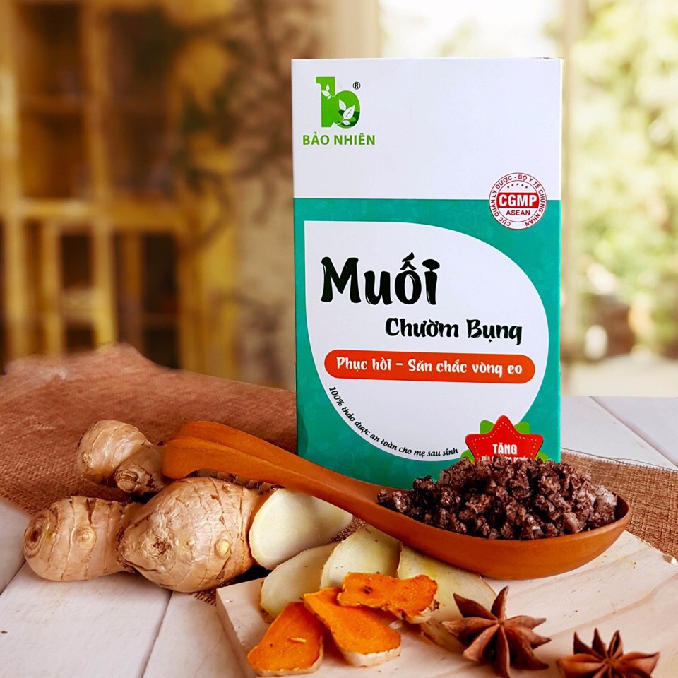 Muối chườm bụng giảm mỡ Bảo Nhiên cho mẹ sau sinh lọ 850g