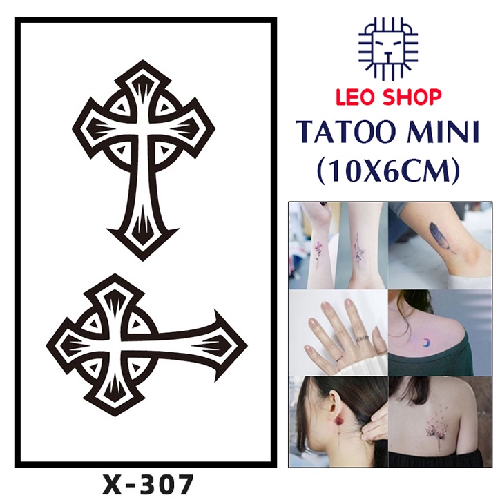 Hình Xăm Dán Mini Chữ Thập, Thánh Giá Chụp Ảnh, Đóng Phim, Dễ Dàng Tẩy Xóa - Dùng 2-5 Ngày