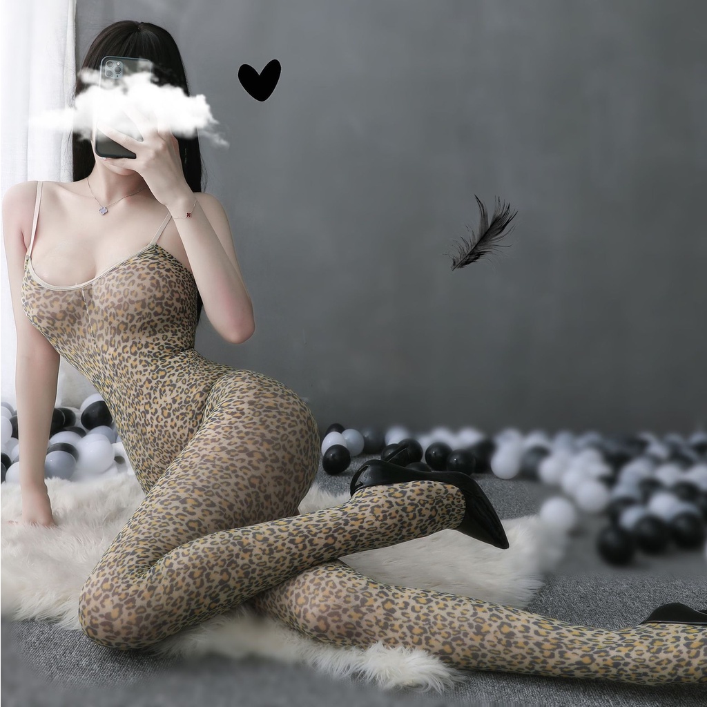 Đồ Lót Sexy Nội Y Nữ Bodysuit Khoét Đũng Da Beo - Đồ Ngủ Quần Tất Xẻ Đáy Cosplay Gợi Cảm