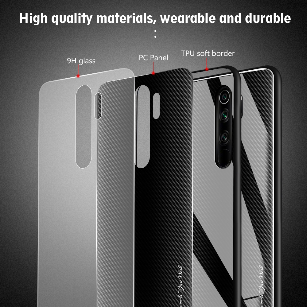 Ốp điện thoại màu gradient mặt kính cho Xiaomi Redmi Note 5 6 7 8 Pro Mi9 Se