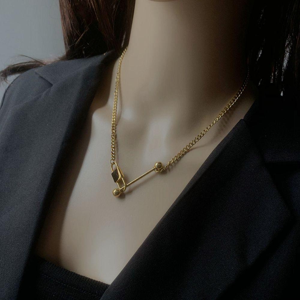 AROMA Vòng Cổ Dây Xích Bằng Thép Titanium Dày Phong Cách Punk Hàn Quốc Cổ Điển