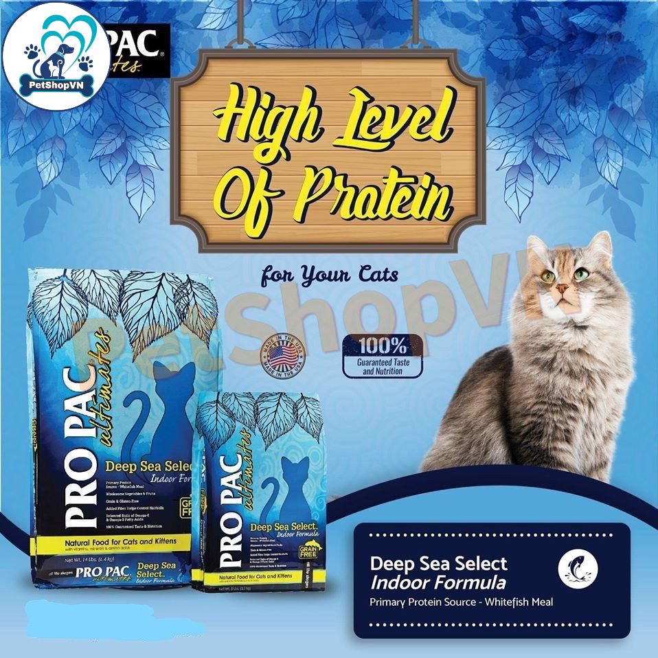 Thức Ăn Cho Mèo Và Mèo Con Hạt PROPAC ULTIMATES DEEP SEA SELECT Túi 50g Vị Cá Trắng & Đậu Hà Lan