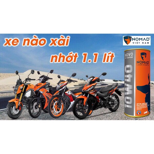 Nhớt Nomad 1L1 4T 5w40 tổng hợp nhập khẩu Dubai