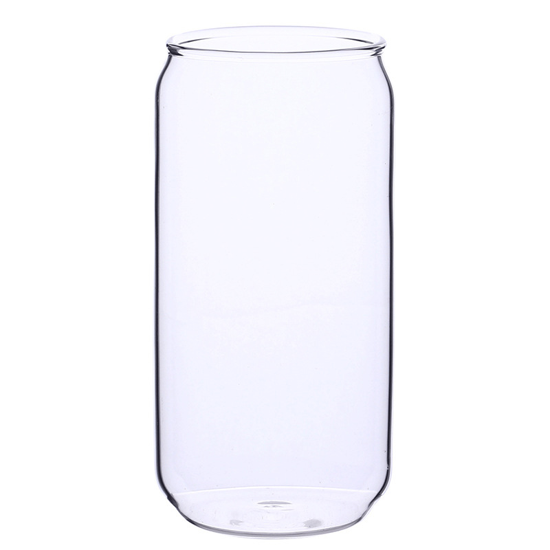 Creative Can Shaped Glass Mug Water Cup Transparent Heat-resistant High Borosilicate Cold Drink Juice Tea Coffee Cup