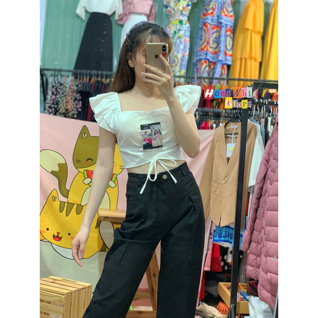 Quần Baggy Kaki Jean Lửng Ống Rộng, Quần Culottes Lửng Co Dãn