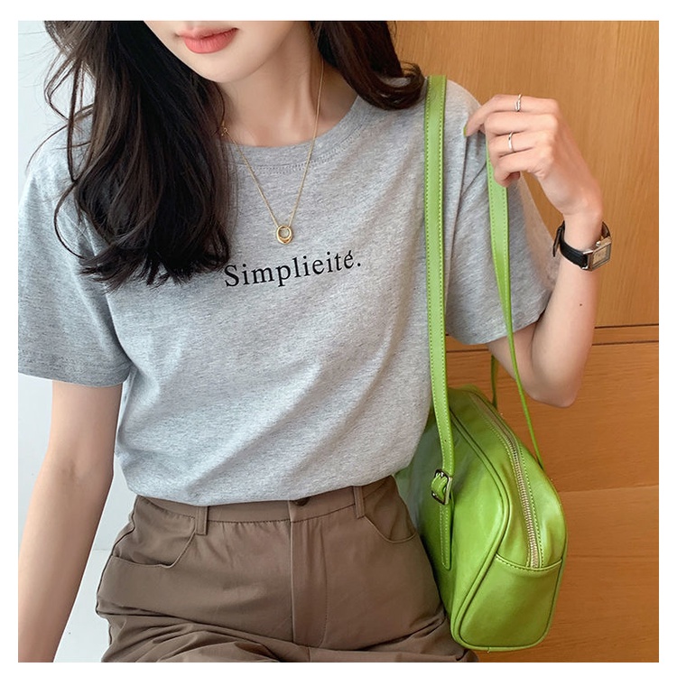 Áo Thun Ngắn Tay In Chữ Thời Trang Dành Cho Nữ