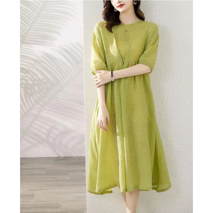 {Hàng Sẵn} Đầm linen dáng suông thiết kế mặc được nhiều kiểu