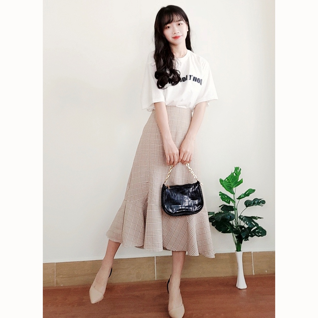 Chân váy dài caro ulzzang, chân váy midi qua gối SR007 | BigBuy360 - bigbuy360.vn