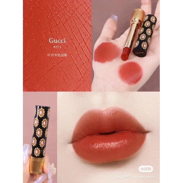 [New 2021][Duty Free] Son thỏi Gucci Rouge de Beaute Brillant Lipstick