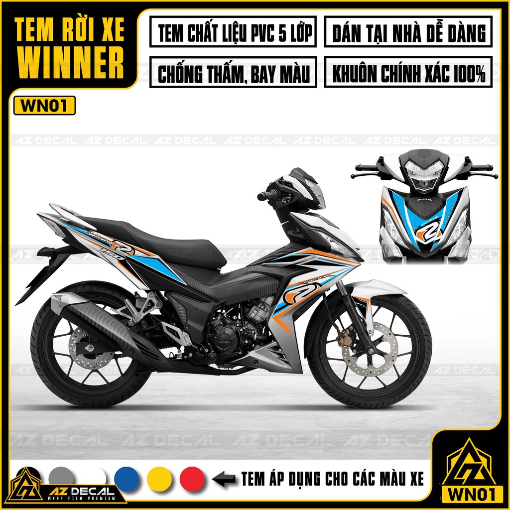 Tem Xe Winner V1 150 | WN01 | Chất Liệu Decal PVC Chống Bay Màu, Chống Thấm Nước, Dễ Dán Tại Nhà