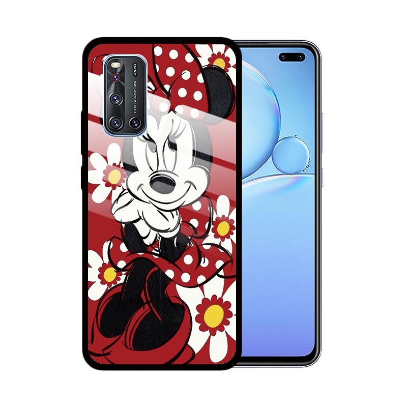 Ốp Điện Thoại Kính Cường Lực Chống Trầy Hình Chuột Mickey Cho Vivo V21 5g V19 V20 Se V17 Pro V15 V7 Plus S1 Pro