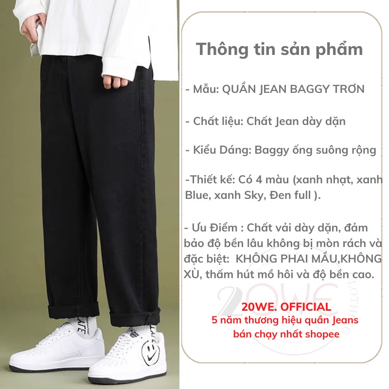 Quần Jean Baggy Đen Trơn Ống Suông Rộng Nữ Chất Liệu Cao Cấp Style Hàn Quốc, quần bò ống rộng nữ 2022 | BigBuy360 - bigbuy360.vn