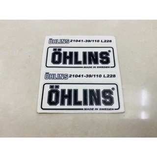 Cặp Tem ohlins in decal trong dán chân phuộc và lò xo sau.