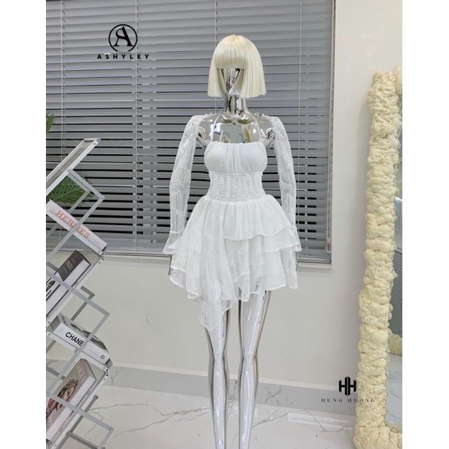 VÁY REN lệch tầng và ÁO KHOÁC REN