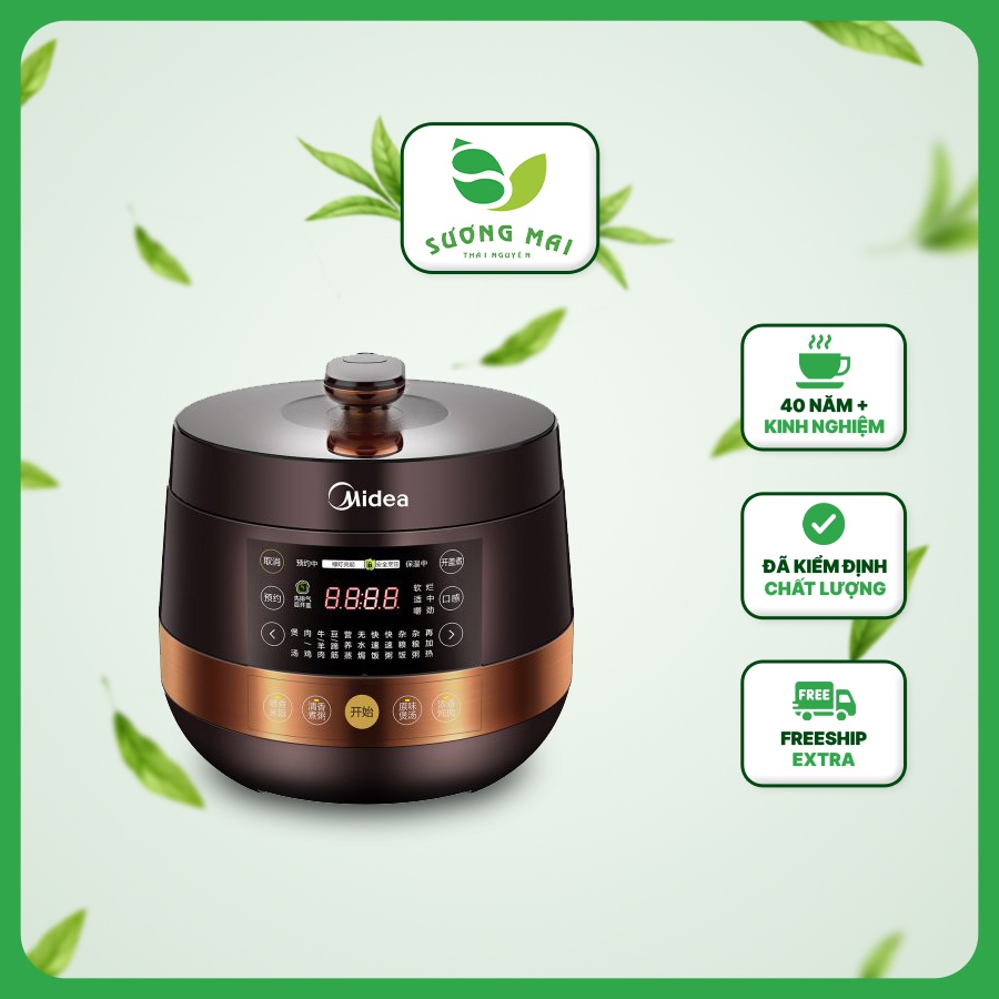 Nồi Áp Suất Điện Đa Năng Midea SƯƠNG MAI Cấu Tạo 2 Bộ Đặt Biệt Nấu Nhanh Tiết Kiệm Thời Gian Dung Tích 5L