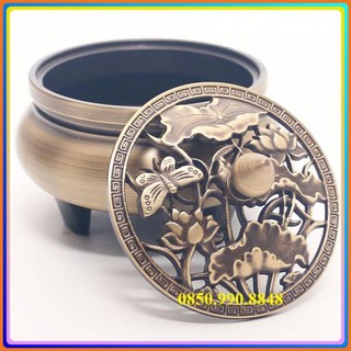 Lư xông trầm hương, lư đốt trầm hương cao cấp chất liệu đồng nguyên khối - Lư hương LH13 .