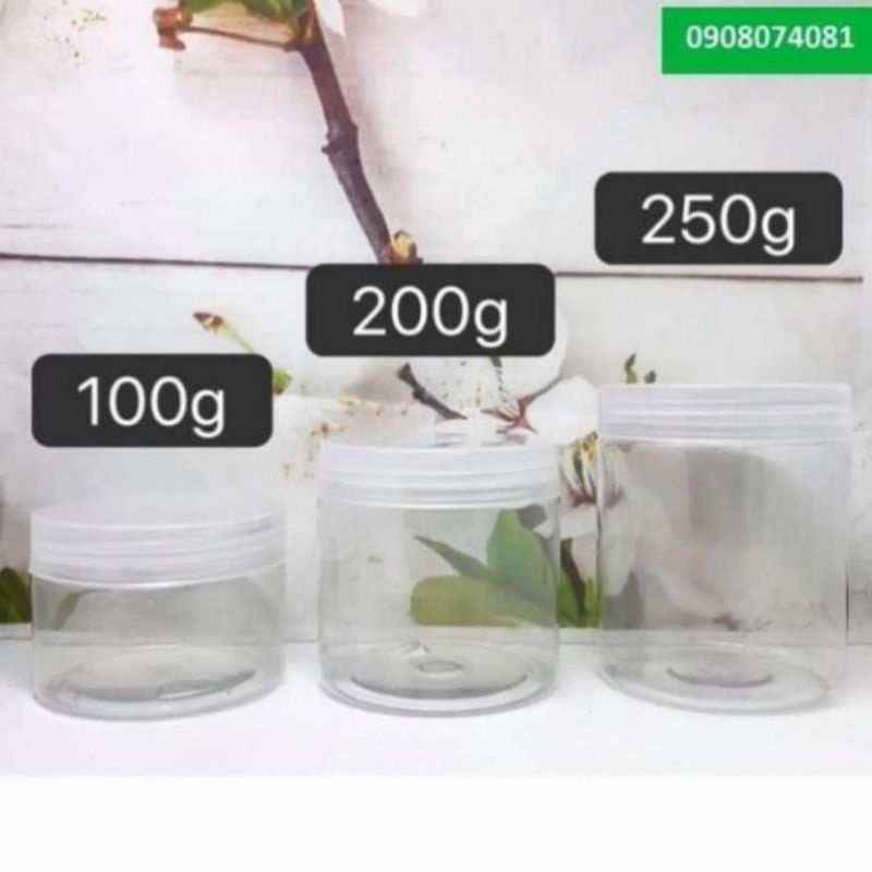 Hủ Đựng Kem ❤ RẺ VÔ ĐỊCH ❤ Hũ nhựa pet Trong,Nâu 200g,250g đựng mỹ phẩm , thực phẩm, đồ khô, ngũ cốc