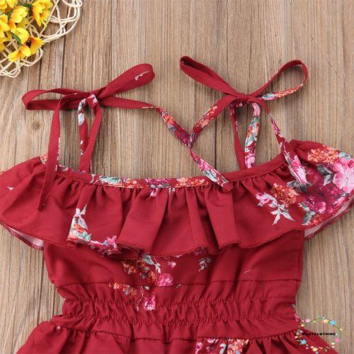 Set đầm hoa không tay + Băng đô nơ dễ thương cho bé gái