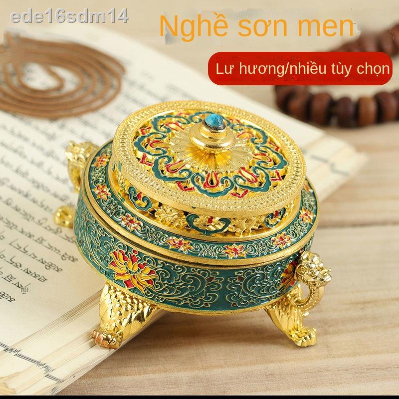 ♛ △ ( Sẵn)◑Tây Tạng bát hương đĩa tốt lành Lư thắp trong nhà dùng để thờ Phật Gốm men Thiền trầm gỗ đàn