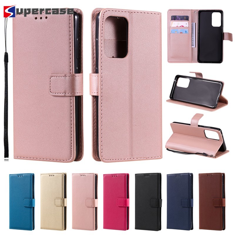 Ốp điện thoại da nắp gập có ngăn đựng thẻ cho Samsung Galaxy A52 A32 5g A70 A40 A50 A30 A20 A02s M02s M10s