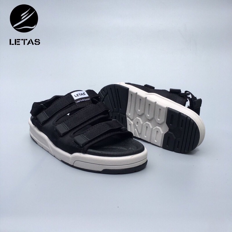 Sandal Unisex Letas D1001 Đen Ghi