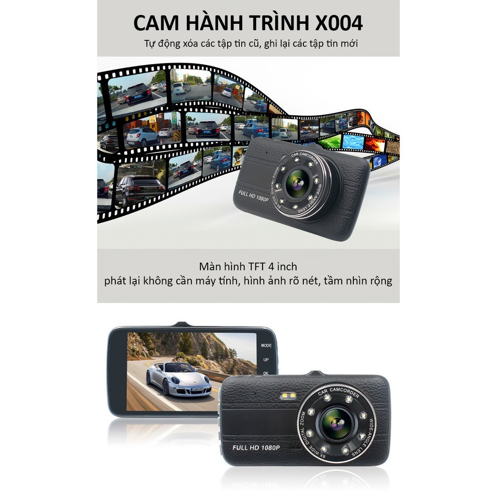 Camera hành trình X004/ X002/ A10 Cao cấp - FullHD 1080p - (Ghi hình trước sau) | BigBuy360 - bigbuy360.vn
