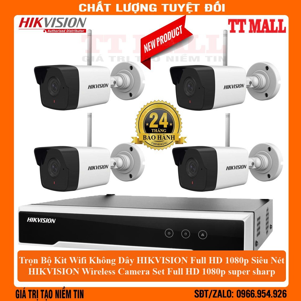 Trọn bộ 4 camera ip wifi không dây hikvision NK42W0 chính hãng Full HD 1080p Có Mic thu âm- Bảo hành 2 năm | WebRaoVat - webraovat.net.vn