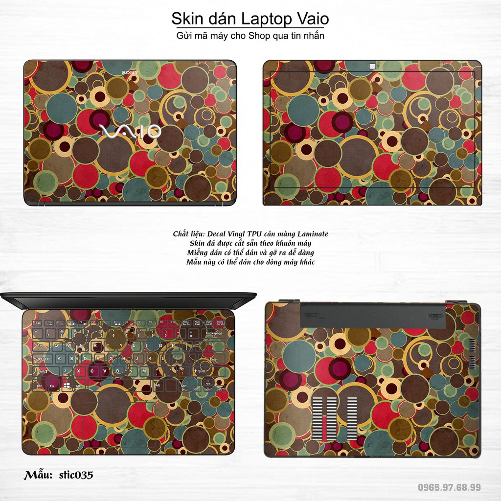 Skin dán Laptop Sony Vaio in hình Hoa văn sticker _nhiều mẫu 6 (inbox mã máy cho Shop)