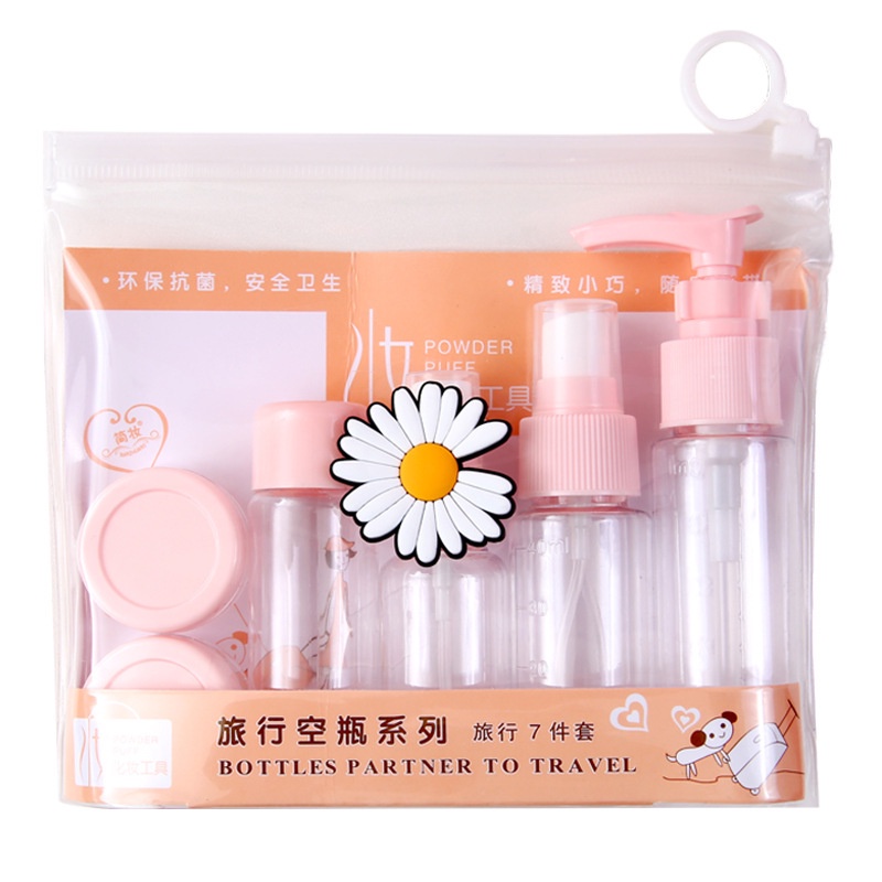 Bộ Chai Lọ Chiết Mỹ Phẩm Du Lịch Mini Cao Cấp Set 6 Món Kèm Túi Zip ANANStore