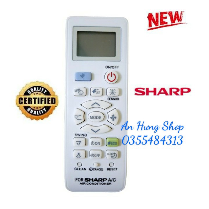 Điều khiển điều hòa Sharp (remote máy lạnh sharp)Tương thích với các dòng Sharp AH-X AH-A AY-A 9000BTU 12000BTU 18000BTU