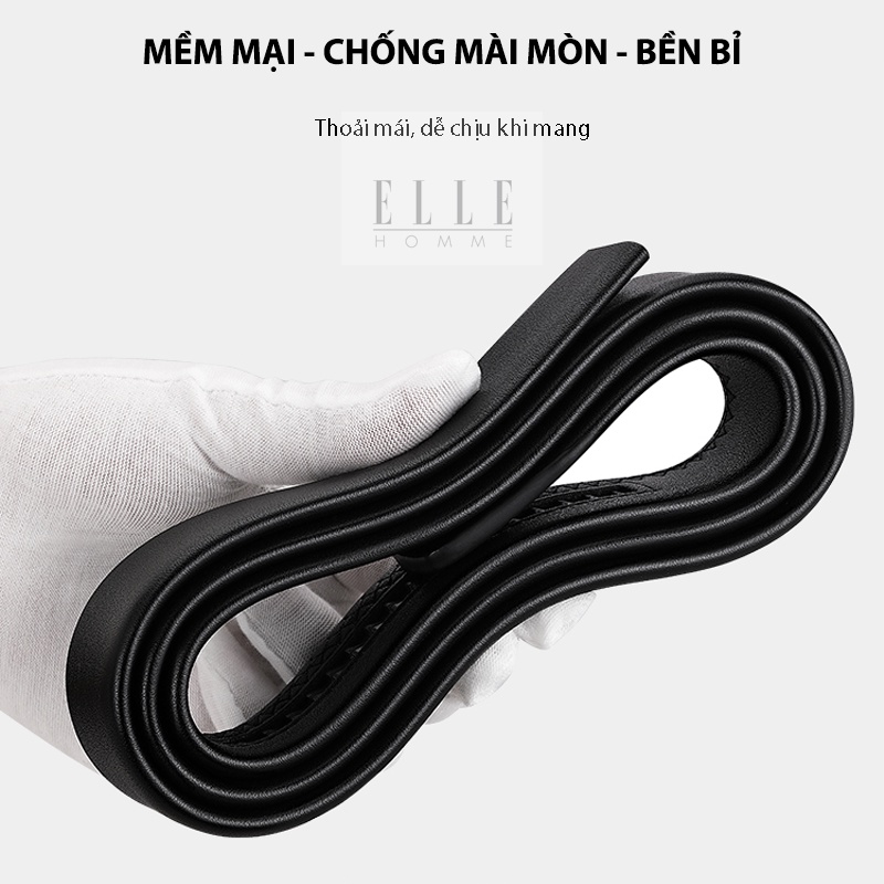 Thắt lưng nam da PU, Dây nịt phong cách Hàn Quốc khóa ghim cổ điển ELLE HOMME - TL18