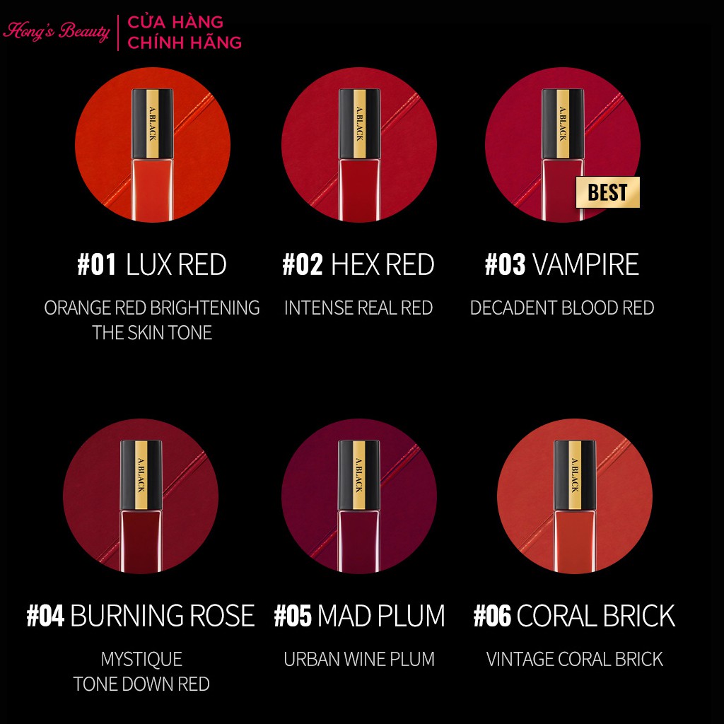 Son kem A Black Artistic V.elvet Tint lên màu đẹp, có dưỡng - HONGS BEAUTY | BigBuy360 - bigbuy360.vn