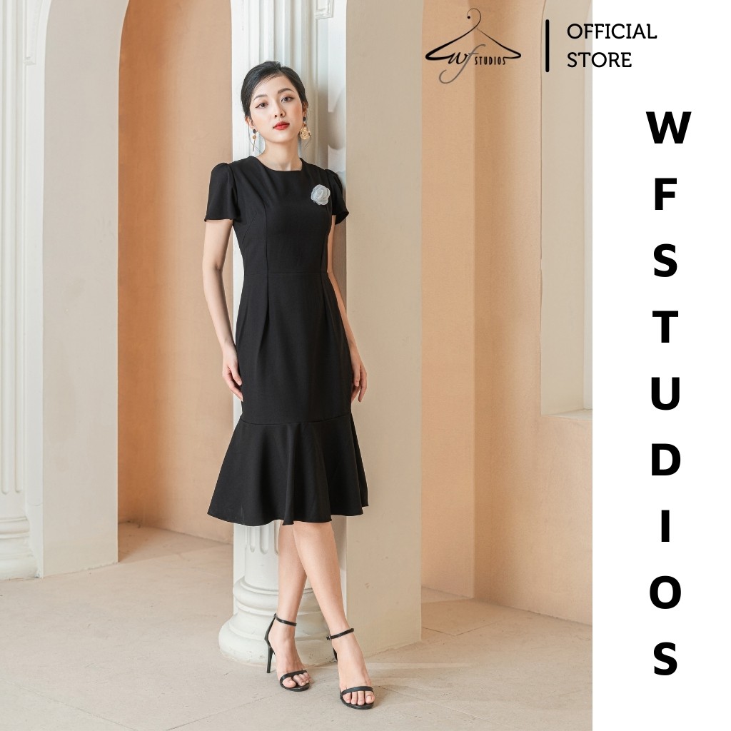 Váy cổ tròn đính hoa -Kira Dress-V09-wfstudios