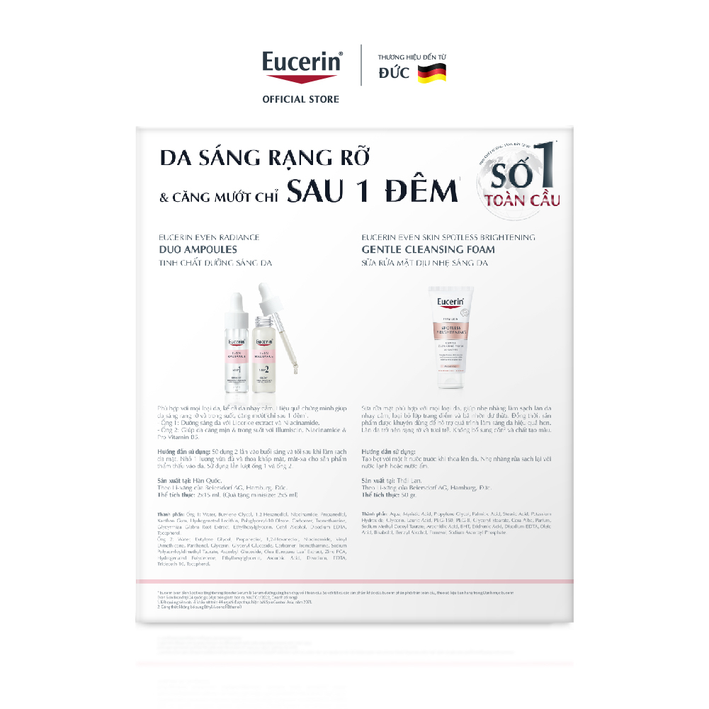 [Mua 1 tặng 2] Tinh chất dưỡng sáng 2 ống Eucerin Duo Ampoules (2x15ml)