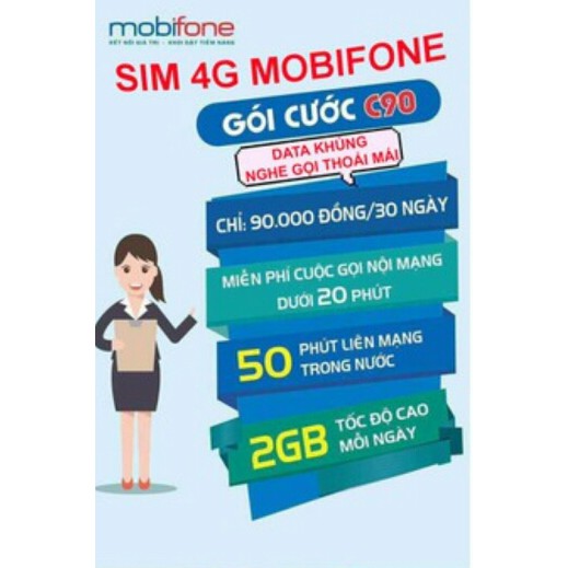 Sim 4G Mobifone gói cước C90