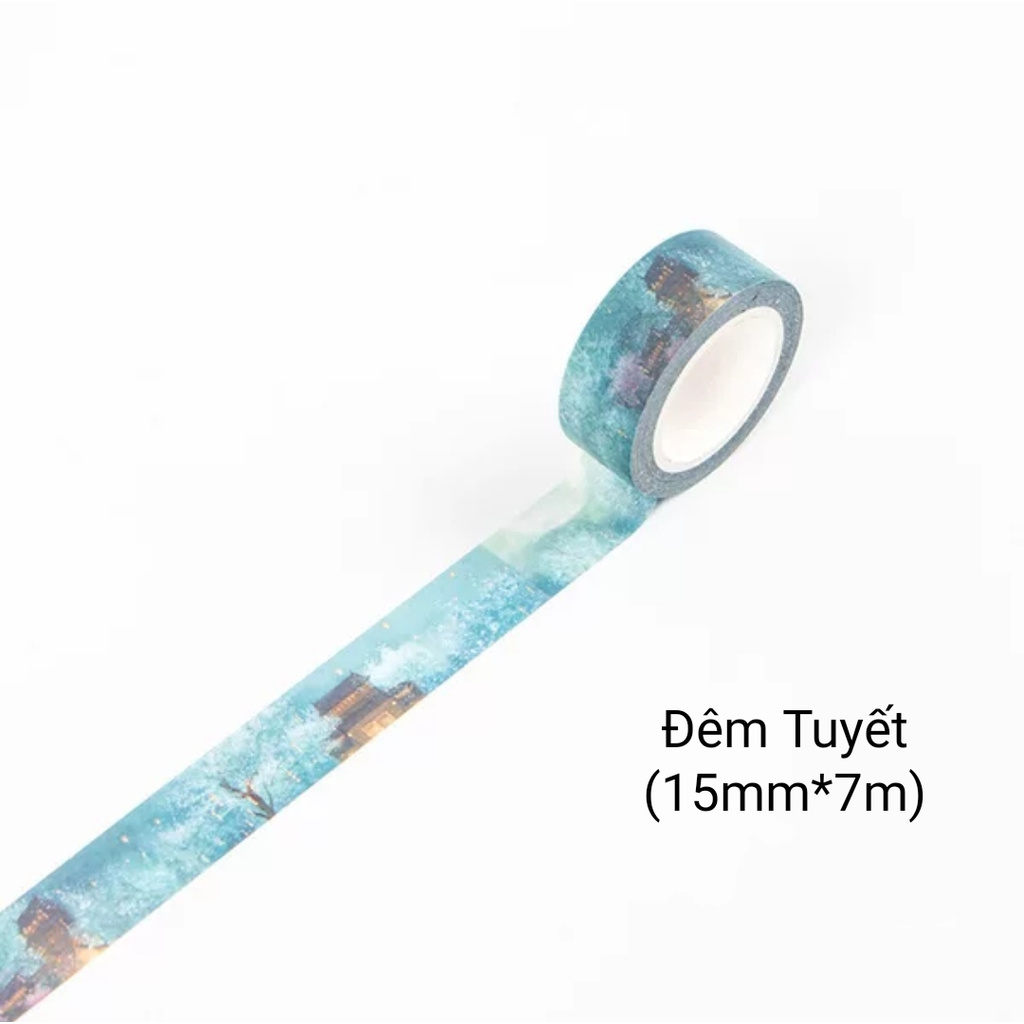 Băng dán Washi tape lẻ cổ trang bản to