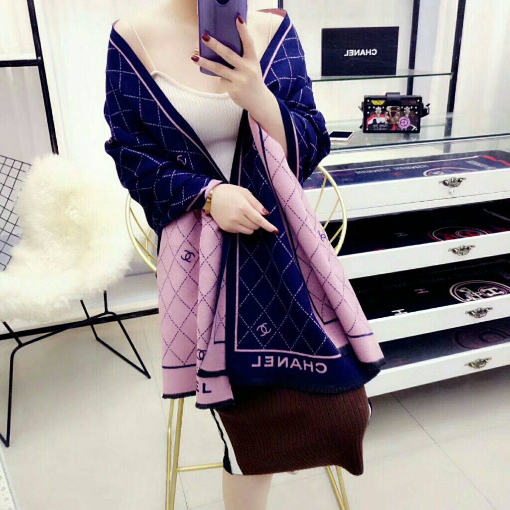 Khăn Choàng Cổ Giữ Ấm In Chữ Thời Trang Cho Nữ