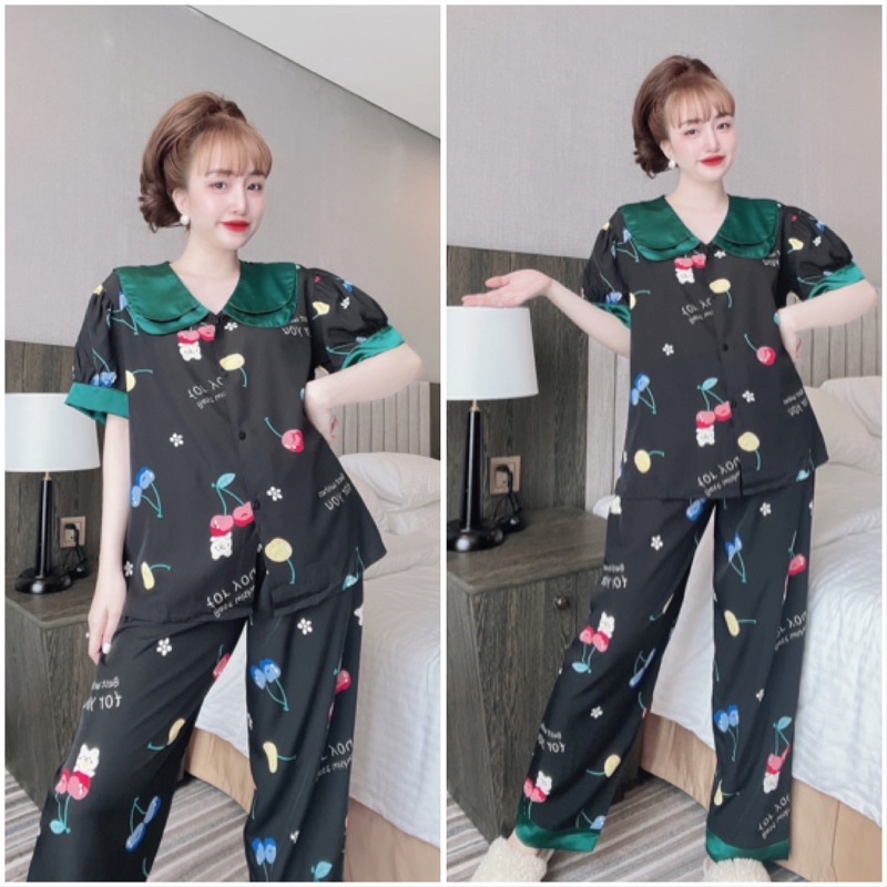 Dài TN 50-110kg K22L2 Béo Guchi Pijama Bigsize Lụa Hàn - Đồ bộ nữ xinh