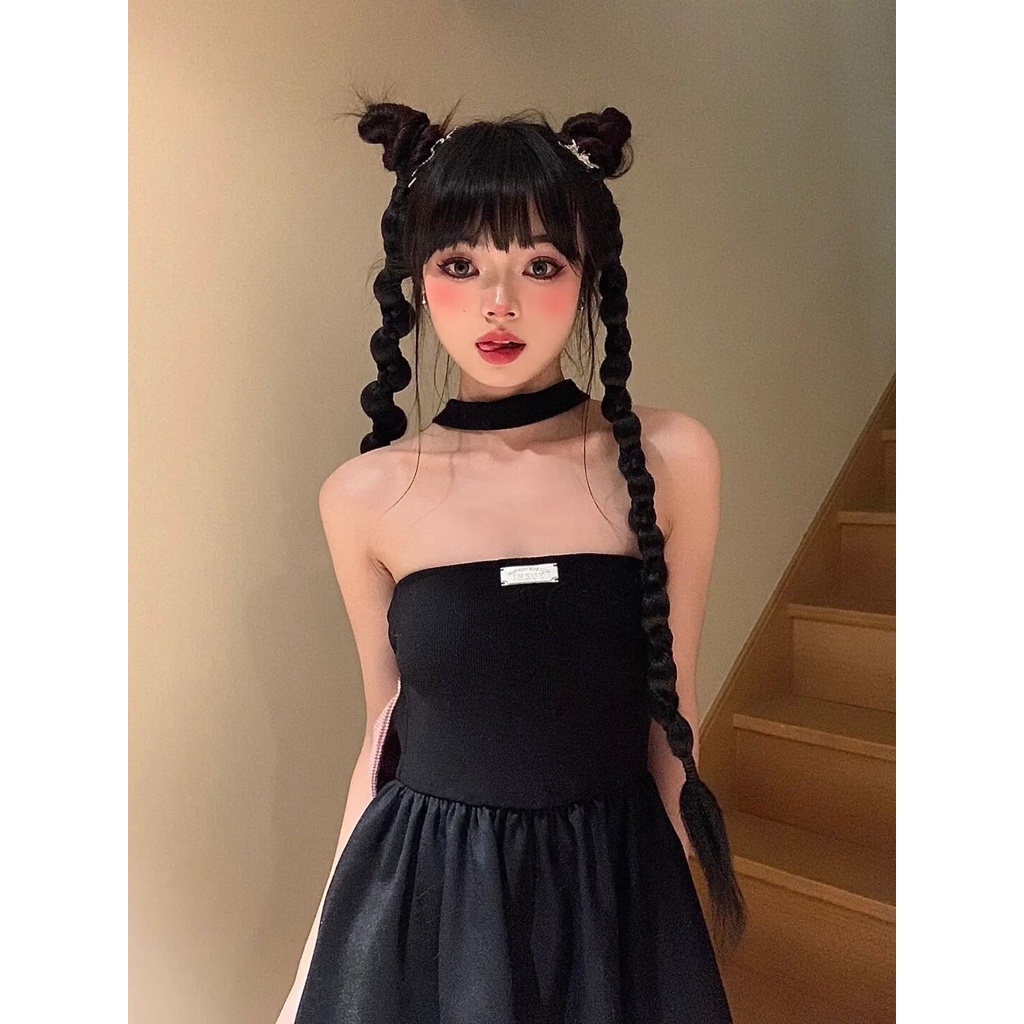 Tóc giả MISS FANCY 70cm thắt bím dài 2 bên