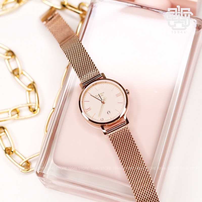 Đồng hồ nữ Casio Sheen SHE-4540CGM-4A dây thép rose gold chính hãng
