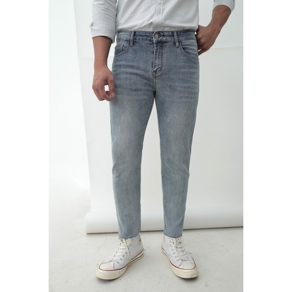 [Mã LT50 giảm 50k đơn 250k] A/G Quần Jean Nam WASH SMOKE BLUE Cao Cấp Phom Skinny Chất Liệu Bền Dày Dặn