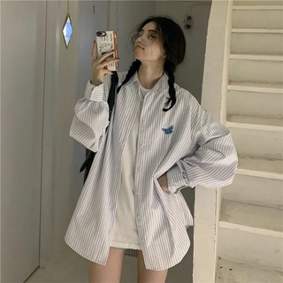 Áo sơ mi kẻ sọc Form rộng