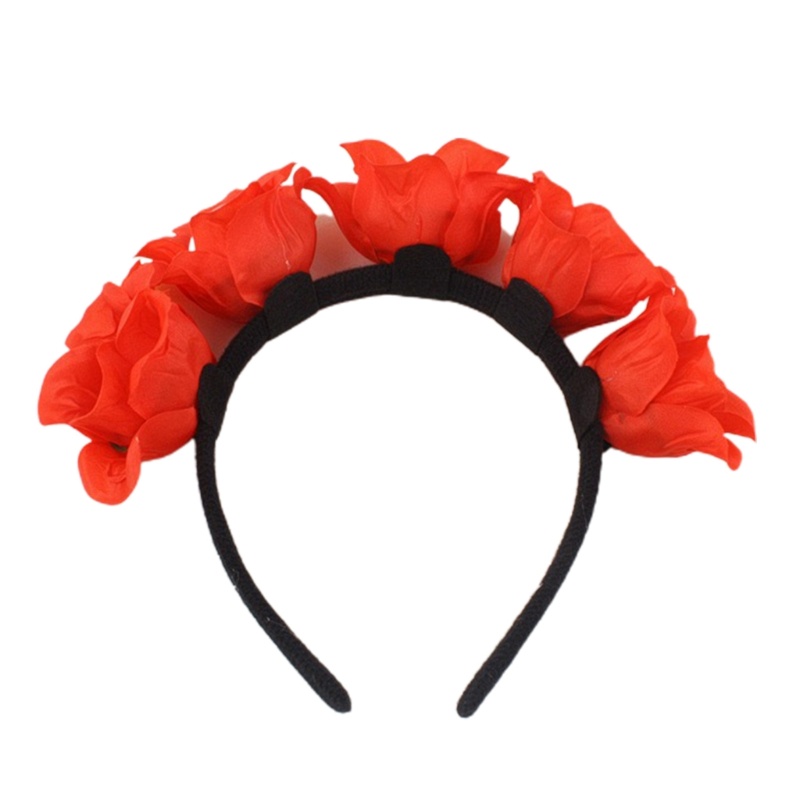 Băng Đô Cài Tóc Hình Bông Hoa Mắt Máu Trang Điểm Phát Sáng Trực Tiếp Dành Cho Bạn Nữ